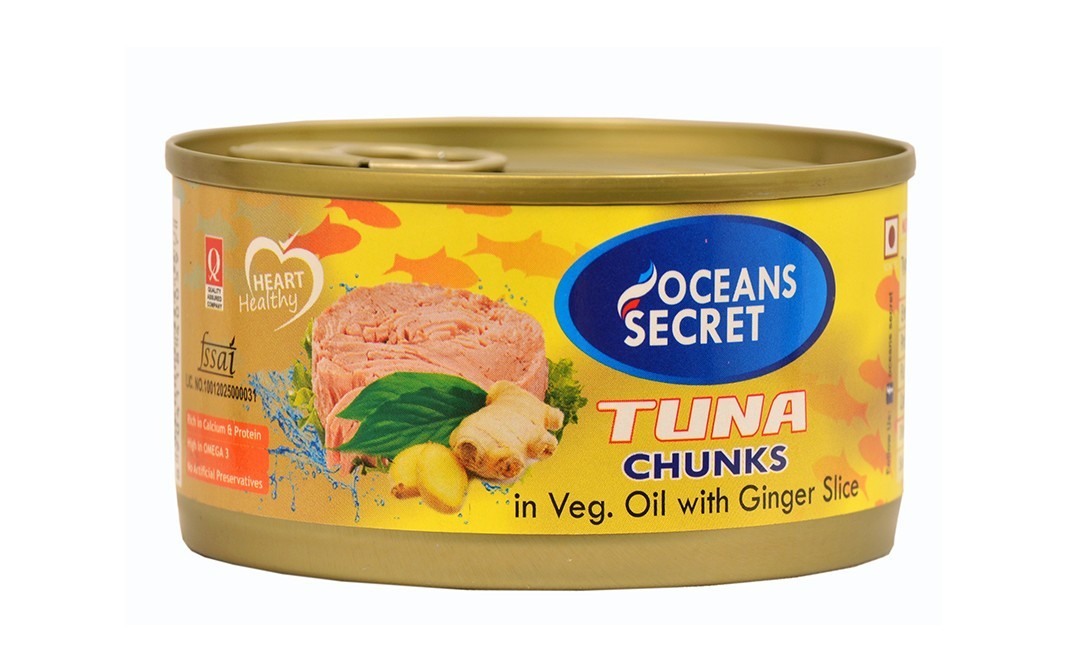 Oceans Secret Tuna Chunks In Veg. Oil With Ginger Slice   Tin  180 grams